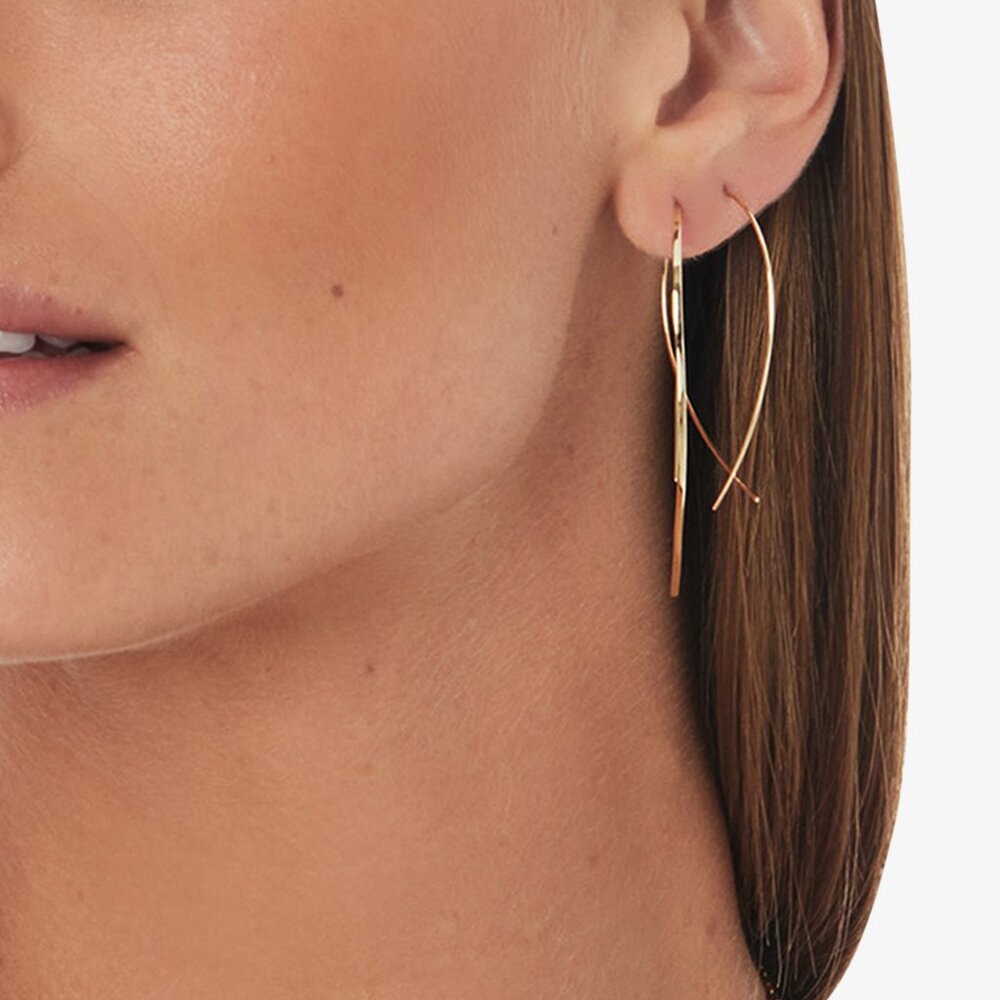 Lana Jewelry 14k Rose Gold Upside Down Hoops